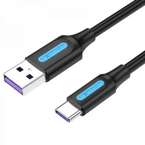 Cavo Vention da USB 2.0 maschio a USB-C maschio - 5A - 100W - 480Mbps - 1m - Colore nero - immagine 1