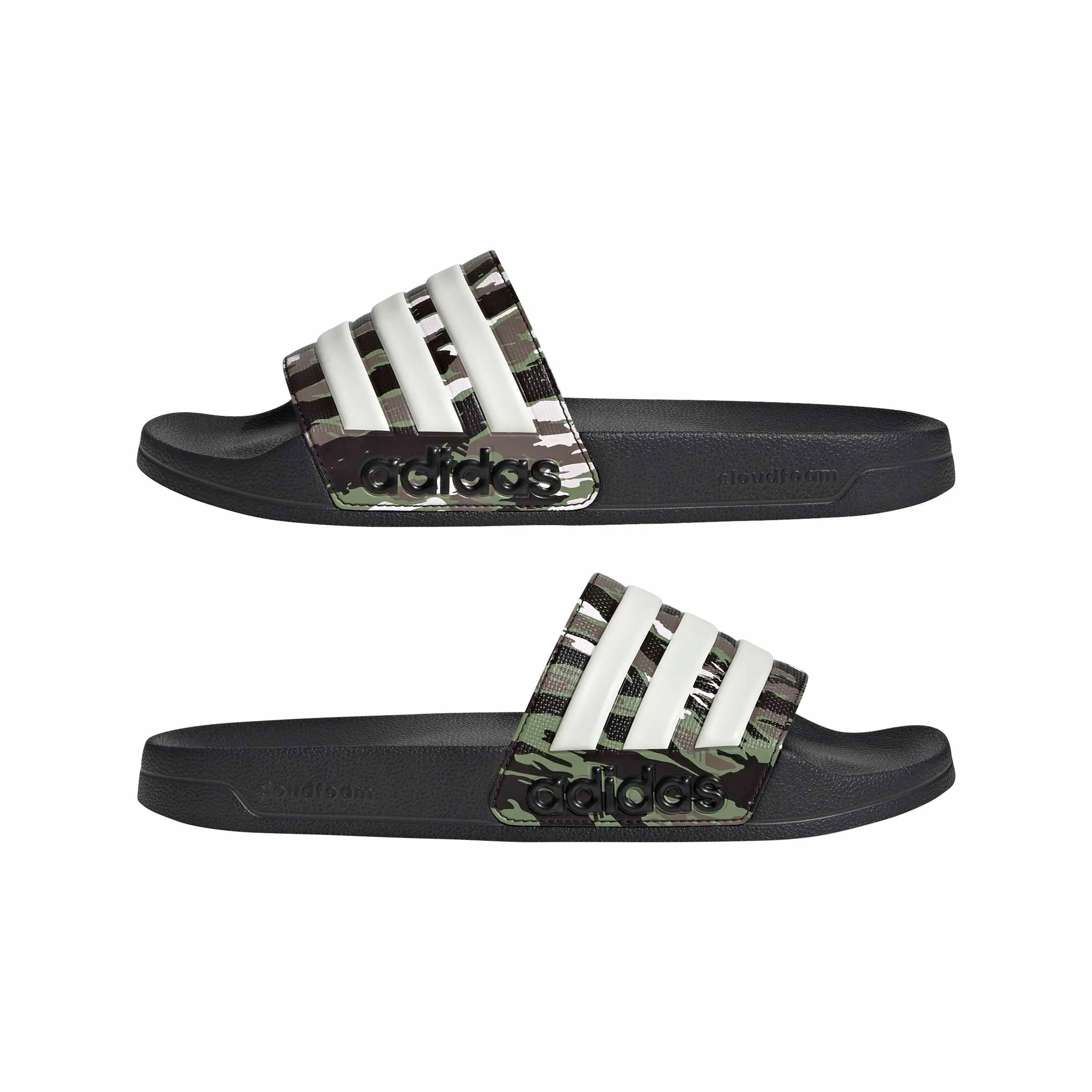 adidas Adilette Shower Slides, Infradito Unisex - Adulto, Core Black Alumina Tenda Verde, 43/44.5 EU - immagine 2