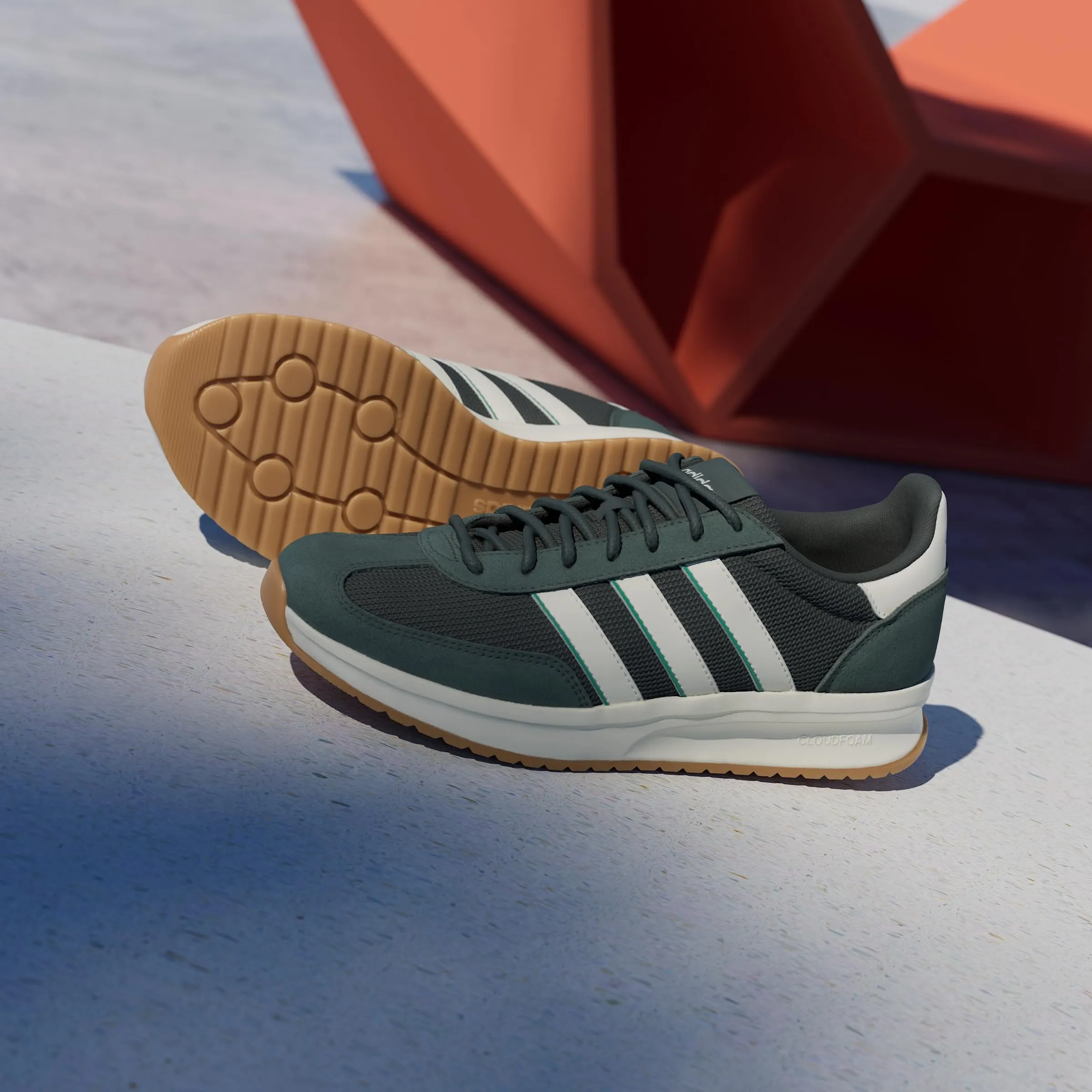 adidas Uomo Run 70S 2.0 Shoes, Legend Ivy/off White/Semi Court Green, 40 EU - immagine 3