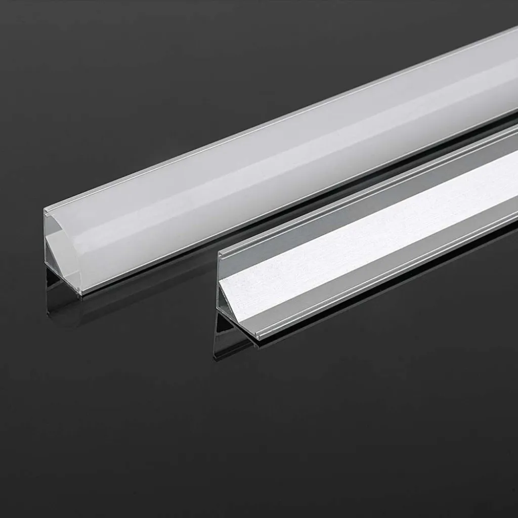 V-TAC Profilo in Alluminio Angolare Colore Silver per Strip LED 2000*15.8*15.8mm - immagine 1