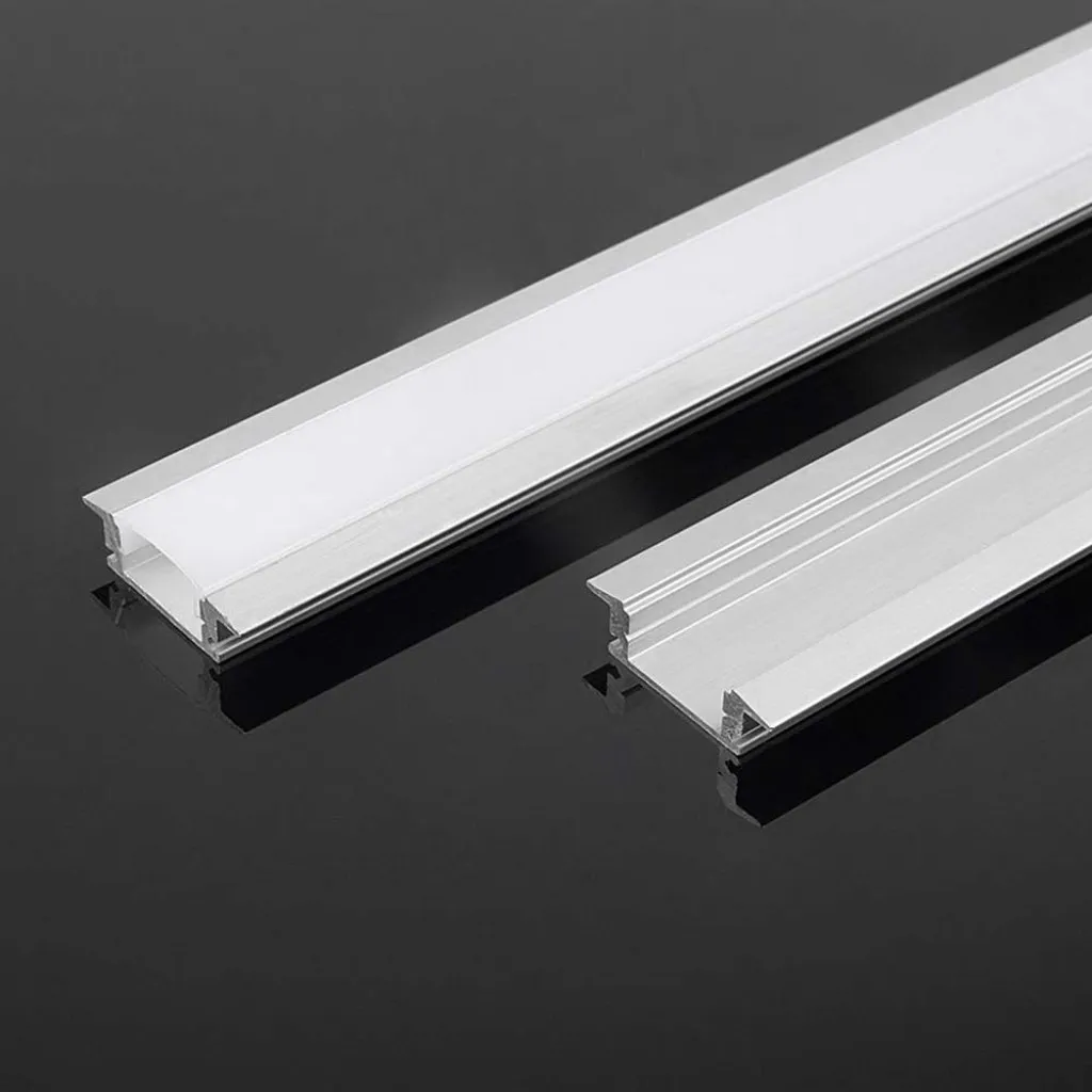 V-TAC Profilo in Alluminio Colore Silver per Strip LED Copertura Satinata 2000*24.7*7mm - immagine 1