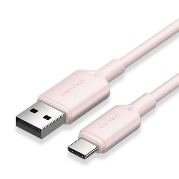 Cavo Vention USB-C a USB-A 3A 60W - 2m - Intrecciato - Rosa - immagine 1