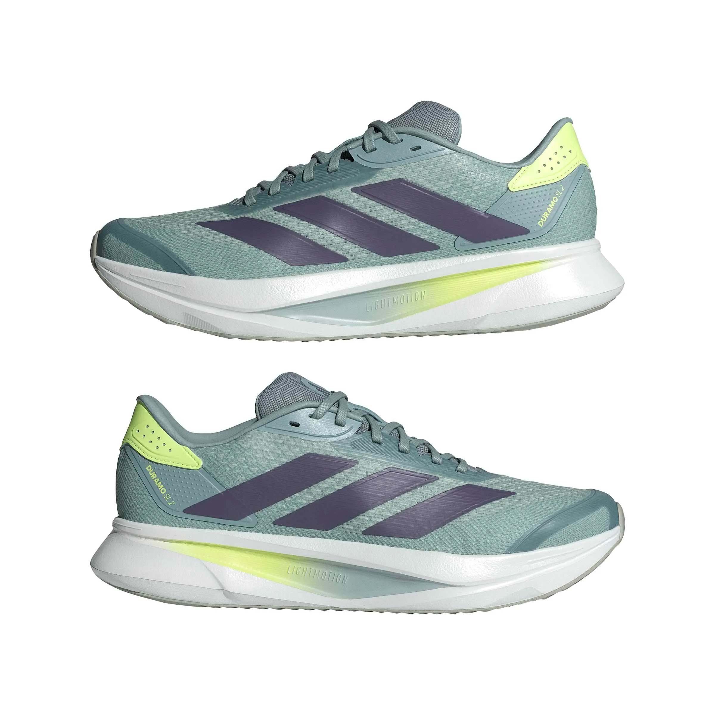 adidas Uomo Duramo SL 2 Running Shoes, Wonder Sage/preloved Violet/Hi-RES Yellow, 47 1/3 EU - immagine 6