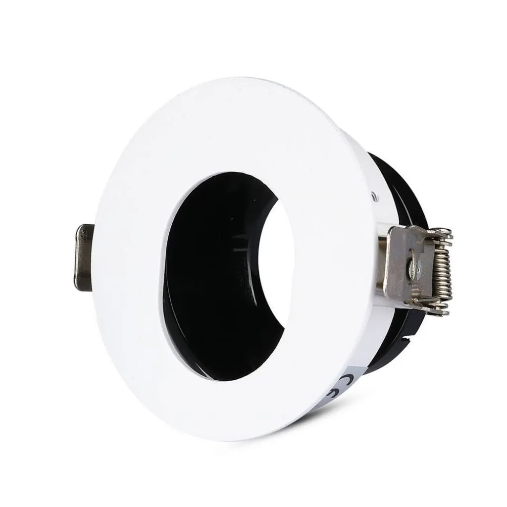 V-TAC Portafaretto LED da Incasso GU10 Rotondo Orientabile con Foro Ovale Colore Bianco con Interno Nero - immagine 1