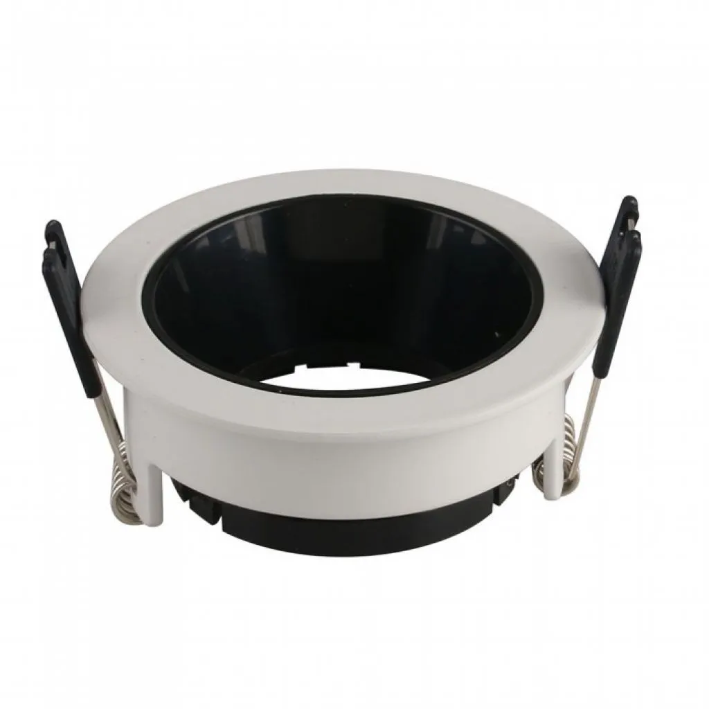 V-TAC Portafaretto LED da Incasso GU10 Rotondo Colore Bianco con Supporto Orientabile Nero - immagine 1