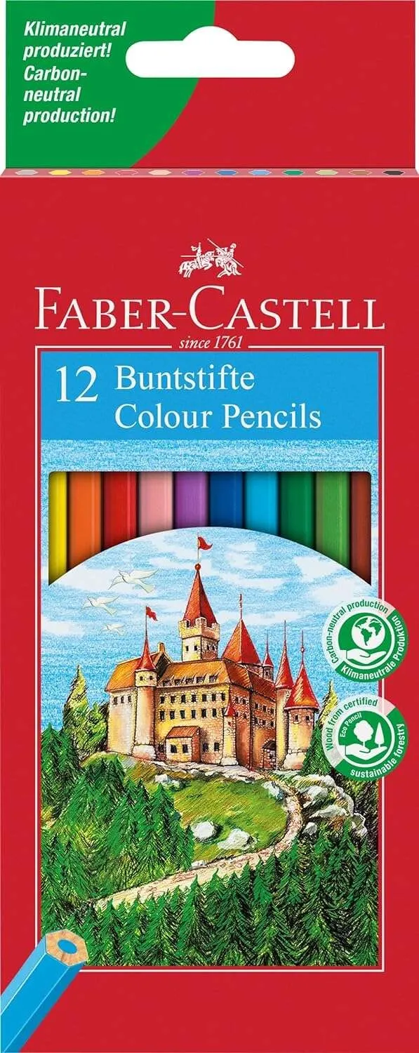Faber-Castell Classic Color Confezione da 12 matite colorate esagonali - Resistenza alla rottura - Colori assortiti - immagine 1