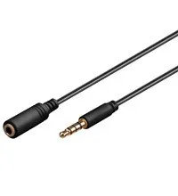 Cavo Prolunga Audio 35 Mm 4 Poli Maschio/Femmina Prolunga Per Cuffie/Microfono Su Smartphone Mt 1 Nero - immagine 1