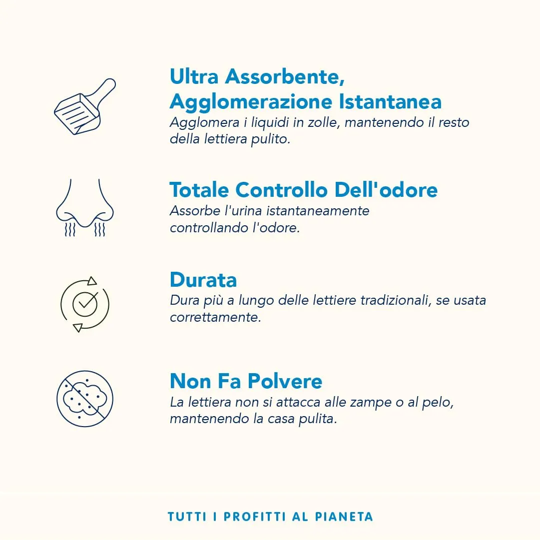Almo Nature Grain Texture | Lettiera per Gatti 100% Vegetale, Biodegradabile e Compostabile - Agglomerante, Assorbente, No Odori, Non si Attacca al Pelo - 4kg - immagine 3