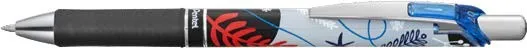 Penna a gel retrattile Pentel Energel tratto da 07 mm a 035 mm ricaricabile con impugnatura ergonomica inchiostro blu e design floreale giapponese. - immagine 1