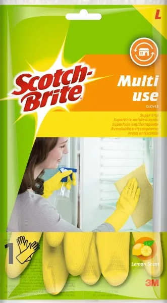 Guanti multiuso Scotch-Brite confezione da 2 taglia L gialli - immagine 1