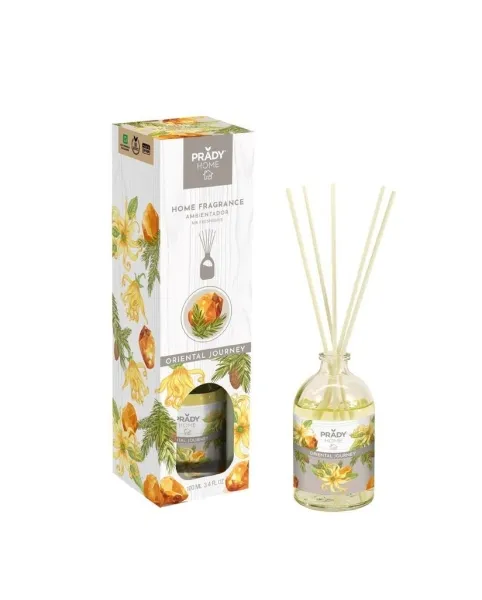 Deodorante per ambienti Prady Mikado Oriental Journey - Flacone in vetro da 100 ml e bastoncini diffusori - immagine 1