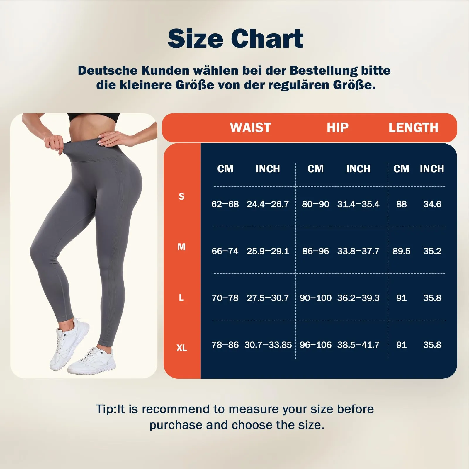 Ulknyss Leggins Sportivi Donna Push Up Leggings Palestra Vita Alta Pantaloni Fitness Yoga Anticellulite(Grigio Scuro,XL) - immagine 6