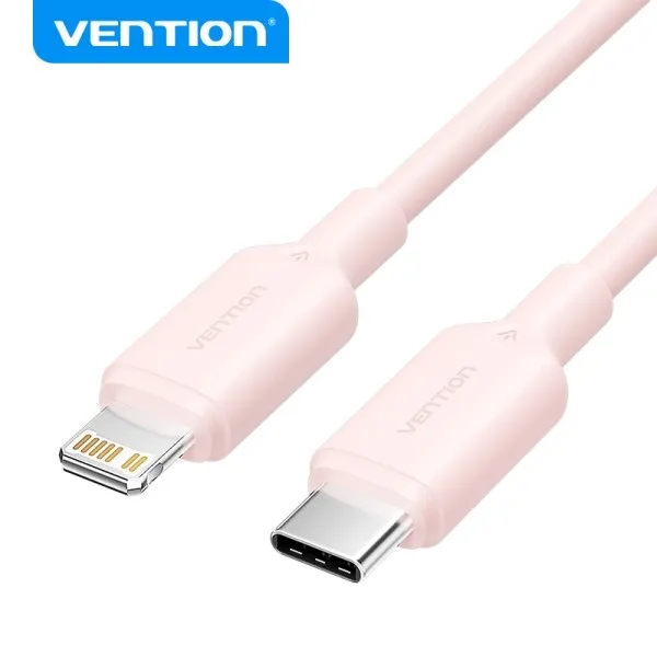 Cavo Vention USB 2.0 tipo C a Lightning - Nichelato - 27W - 3A - Rosa - immagine 1