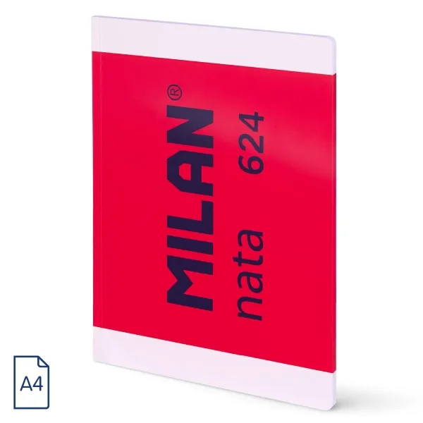 Quaderno incollato Milan Nata 624 Formato A4 Griglia 5x5mm - 48 fogli da 95 g/m2 - Microperforato - Colore Rosa - immagine 1