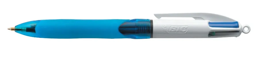 BIC 4 Colours Grip Nero Blu Verde Rosso Penna a sfera retrattile a clip Medio 12 pz - immagine 1