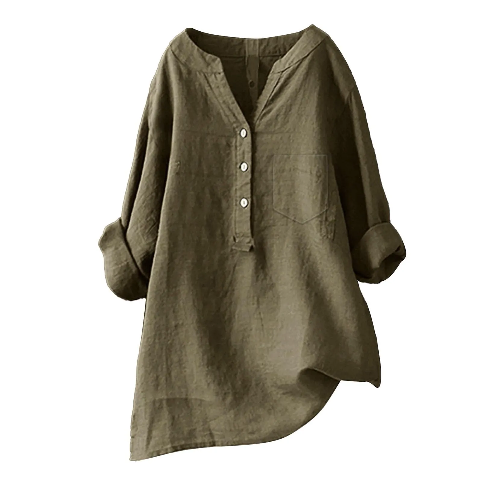 Cocila Capodanno Donna My Orders Camicette Donna Eleganti Estive Camicette Bianche Donna T Shirt Corte Donna Cotone Pullover Donna Primavera Camicia Donna Estiva Verde T-Shirt Donna Day Prime - immagine 3