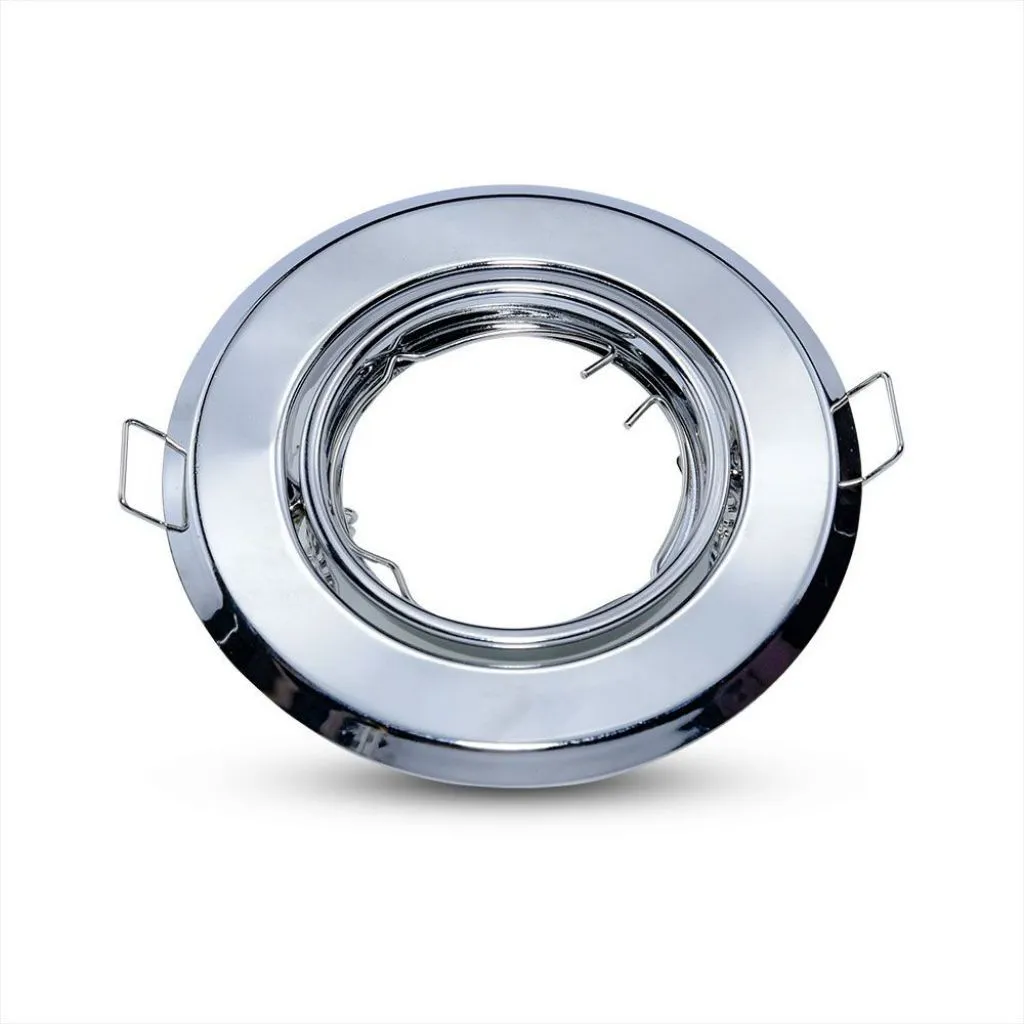 V-TAC Portafaretto LED da Incasso Rotondo GU10 Colore Cromato (Box 2 Pezzi) - immagine 1