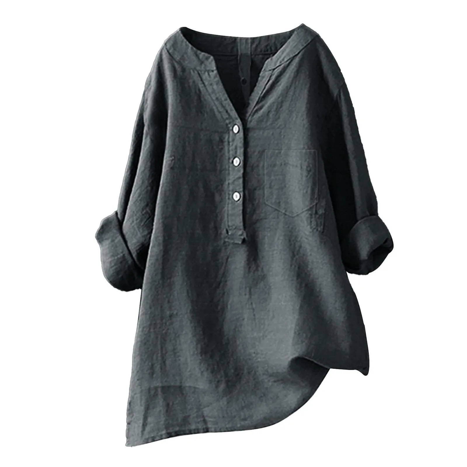 Cocila Donna T Shirt Special Deals Camicette Donna Manica Lunga Camicie Donna Cotone Manica Lunga Camicia Donna Nera Estiva Camicia Donna Maniche Lunghe Elegante Blusa Donna Bianca Clearance Items - immagine 1