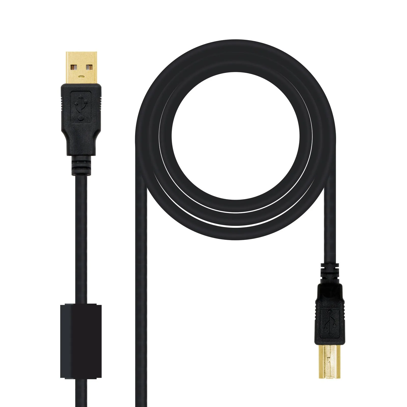 Nanocable 10.01.1202 cavo USB 2 m USB 2.0 USB A USB B Nero - immagine 1
