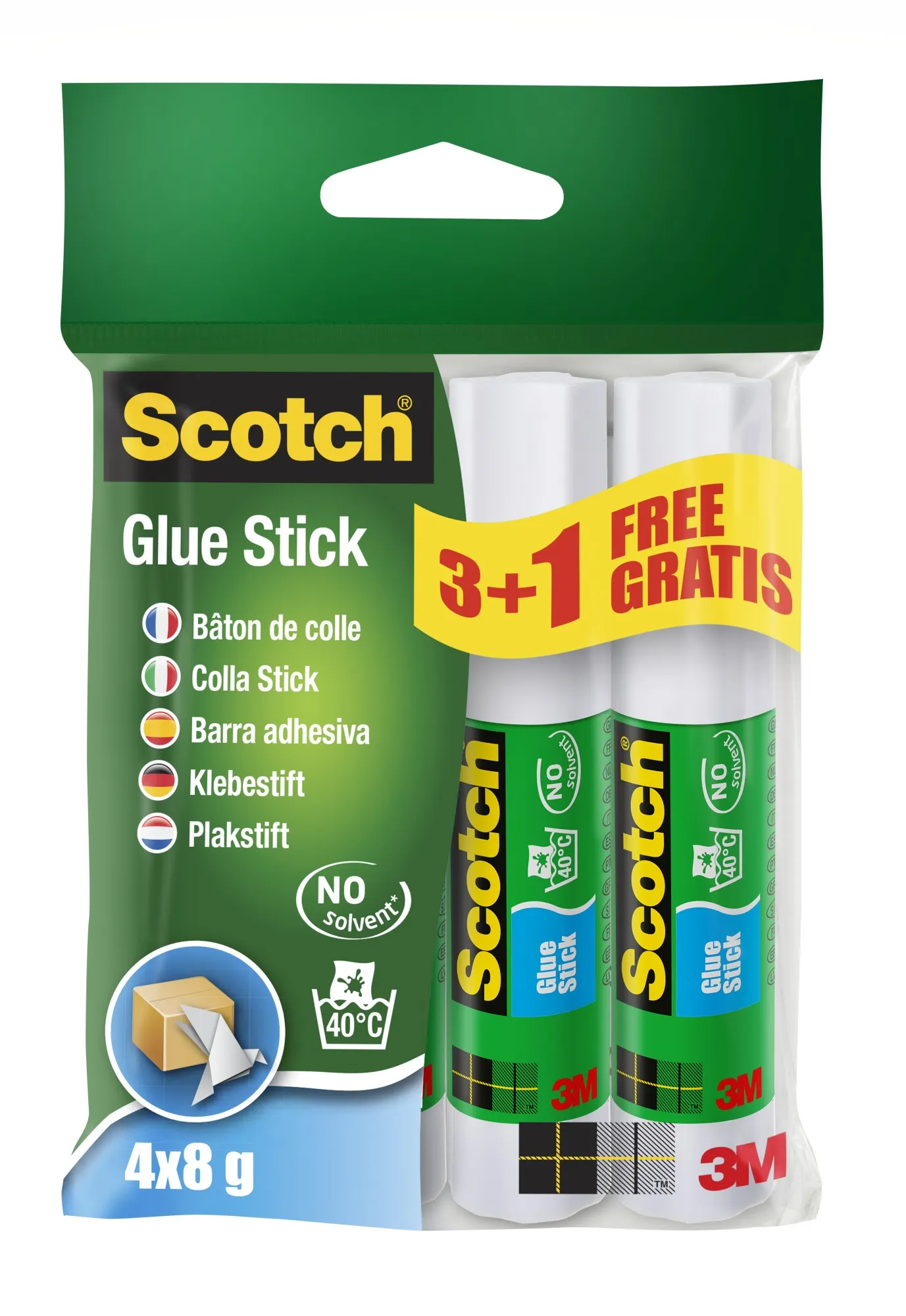 Scotch Colla in stick permanente 8g - PROMO PACK 3 + 1 GRATIS - immagine 1