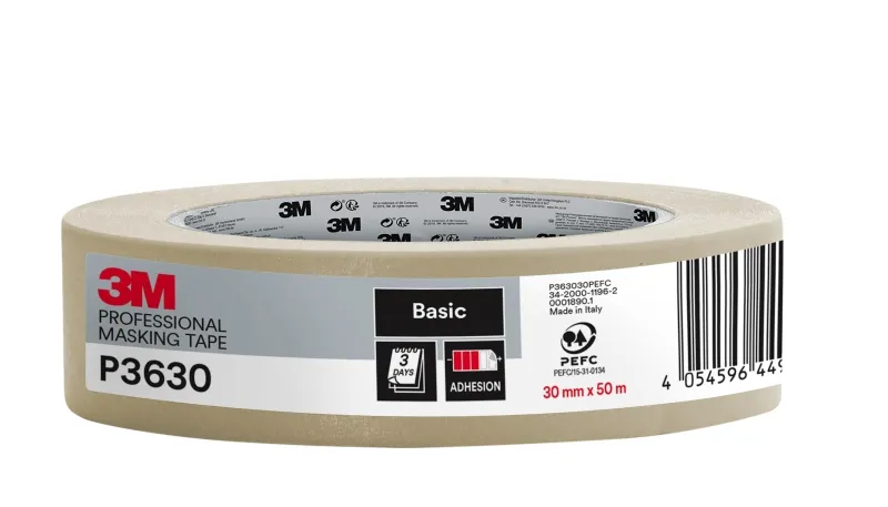 Nastro adesivo professionale 3M - 30 mm x 50 m - 70% PEFC - Bianco - immagine 1
