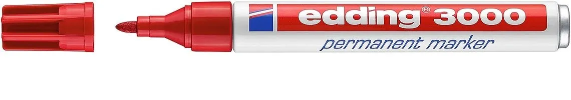 Edding 3000 marcatore permanente Tipo di punta Rosso 1 pz - immagine 1