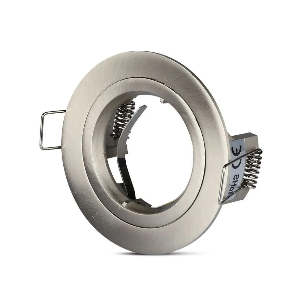 V-TAC Portafaretto LED da Incasso Rotondo GU10 e GU5.3 (MR16) Colore Nichel Satinato - immagine 1