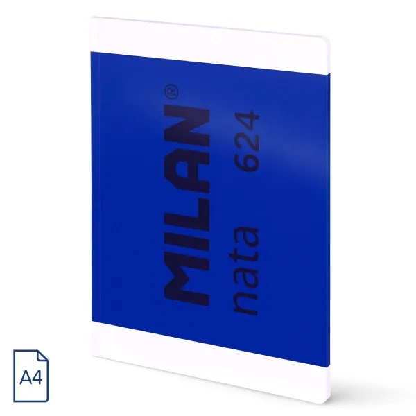 Quaderno incollato Milan Nata 624 Formato A4 Griglia 5x5mm - 48 fogli da 95 g/m2 - Microperforato - Colore Blu - immagine 1