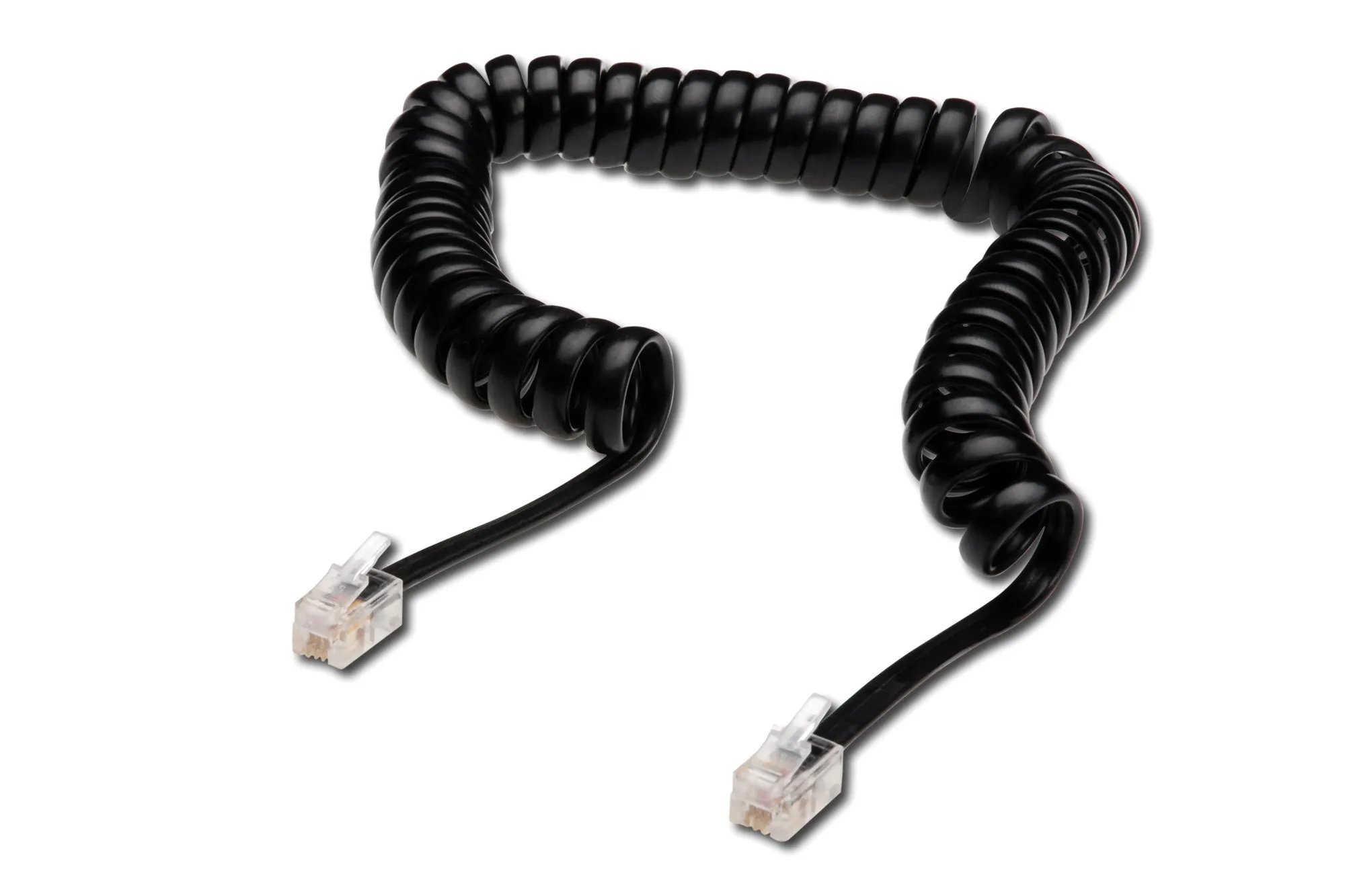 Cavo Di Connessione Per Cornetta Telefonica A Spirale Mt 4 (Cm 60) Colore Nero - immagine 1