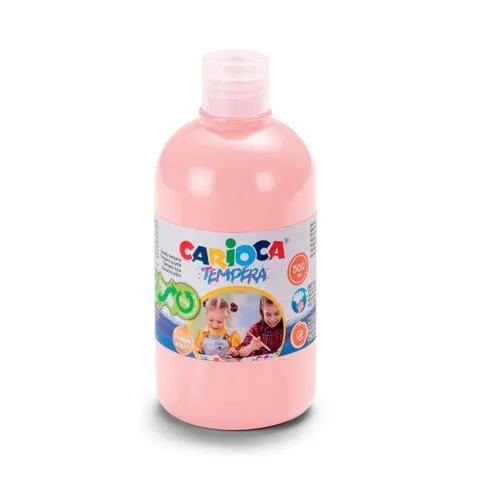 Tempera Carioca Flacone 500ml - Colori Super Lavabili - Facili da Miscelare - Applicabili su Materiali Porosi - Elevata Opacità - Colore Rosa - immagine 1