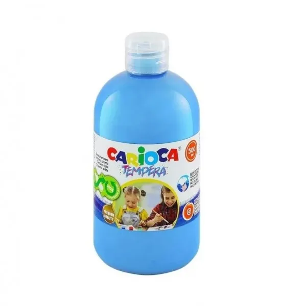 Tempera Carioca Flacone - 500ml - Colori Super Lavabili - Facili da Miscelare - Applicabili su Materiali Porosi - Elevata Opacità - Colore Blu - immagine 1