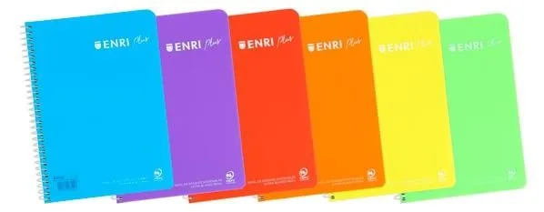 Enri Plus Quaderno a Spirale Formato Quarto a Righe 3.5 con Margine - 80 Fogli 90gr - Copertina in Plastica - Colori Assortiti - immagine 1