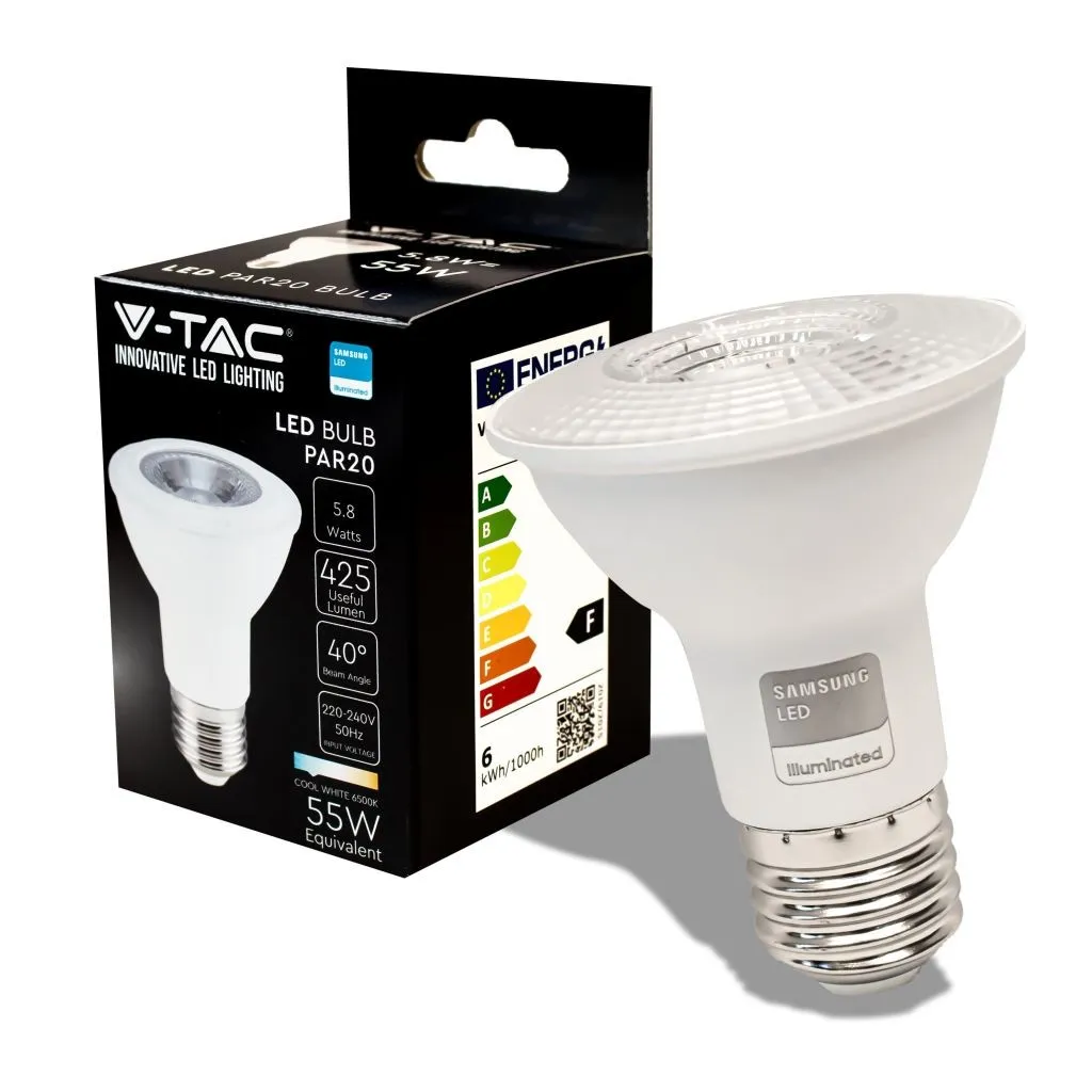 V-TAC PRO Lampadina LED Chip Samsung E27 58W PAR20 6500K - immagine 1