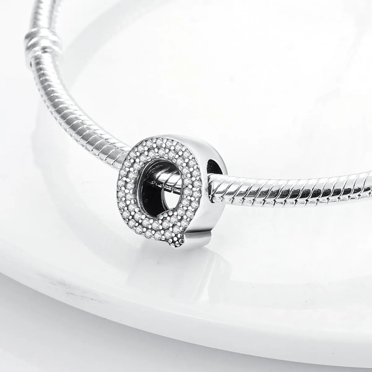 XWN Lettera Bead Charm Ciondolo Alfabeto Argento Sterling 925 con Cubic Zirconia Pendenti per Pandora Braccialetti, Compatibile con Braccialetti e Collane europei - immagine 5