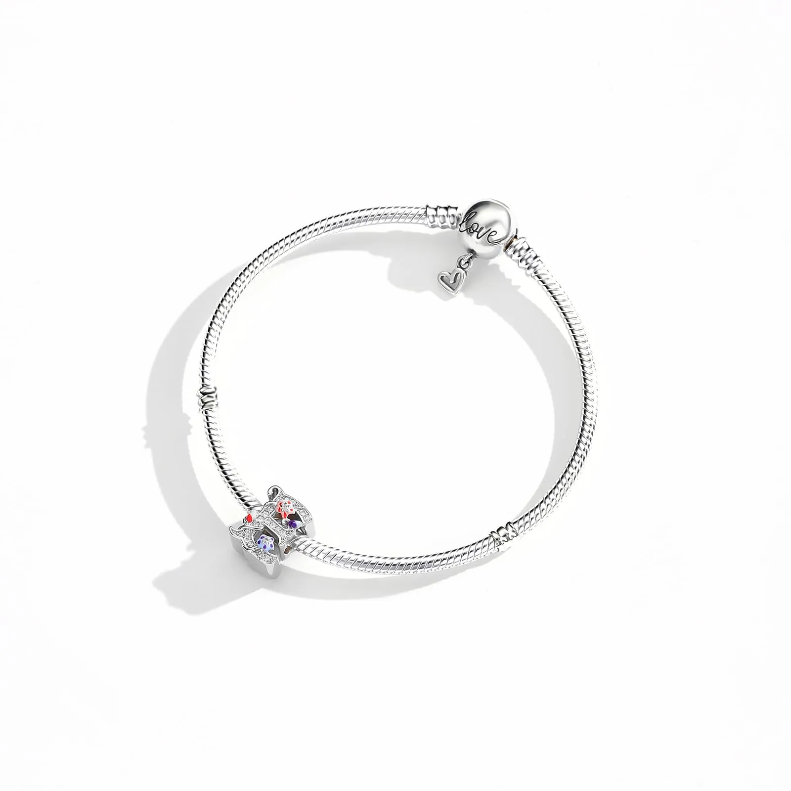 XWN Lettera Bead Charm Ciondolo Alfabeto Argento Sterling 925 con Cubic Zirconia Pendenti per Pandora Braccialetti, Compatibile con Braccialetti e Collane europei - immagine 8