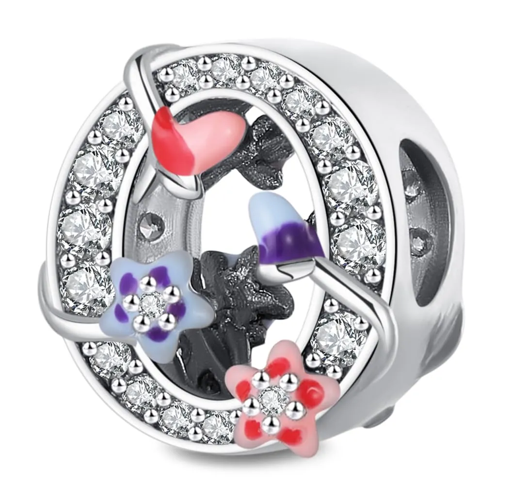 XWN Lettera Bead Charm Ciondolo Alfabeto Argento Sterling 925 con Cubic Zirconia Pendenti per Pandora Braccialetti, Compatibile con Braccialetti e Collane europei - immagine 1