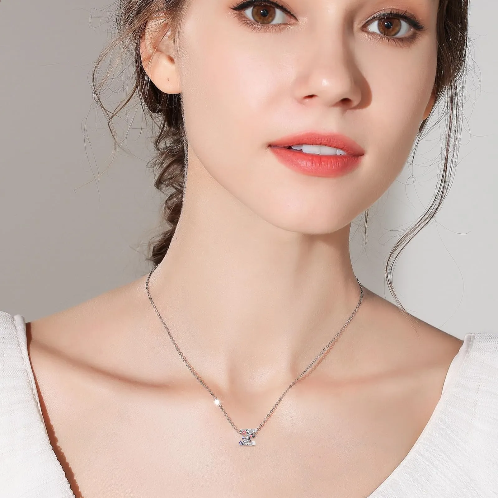 XWN Lettera Bead Charm Ciondolo Alfabeto Argento Sterling 925 con Cubic Zirconia Pendenti per Pandora Braccialetti, Compatibile con Braccialetti e Collane europei - immagine 5