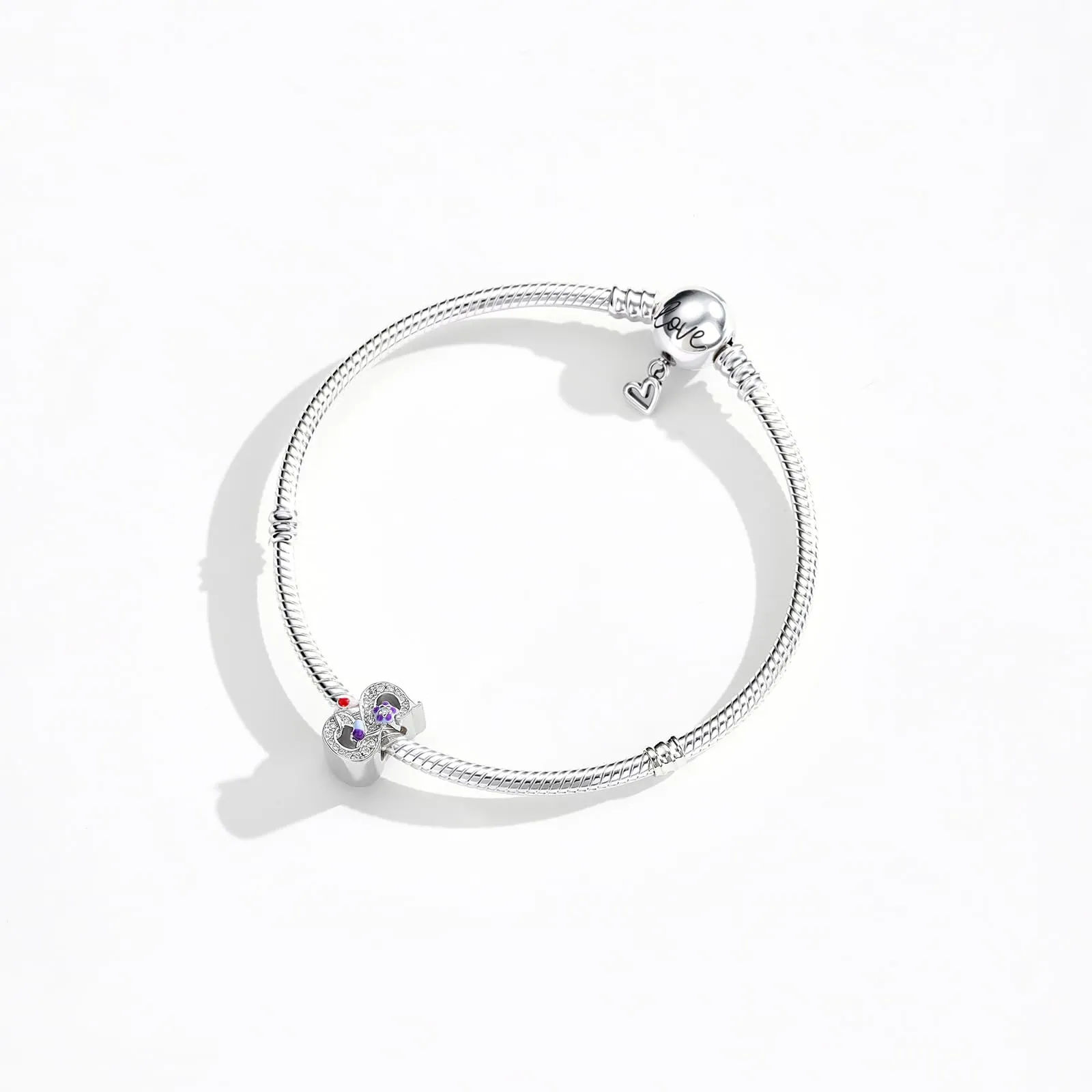 XWN Lettera Bead Charm Ciondolo Alfabeto Argento Sterling 925 con Cubic Zirconia Pendenti per Pandora Braccialetti, Compatibile con Braccialetti e Collane europei - immagine 8