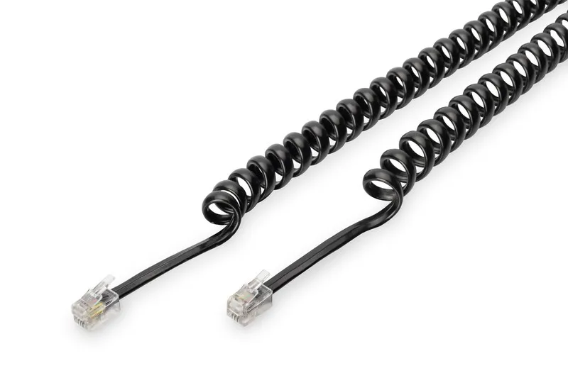Cavo Di Connessione Per Cornetta Telefonica A Spirale Mt 2 (Cm 30) Colore Nero - immagine 1