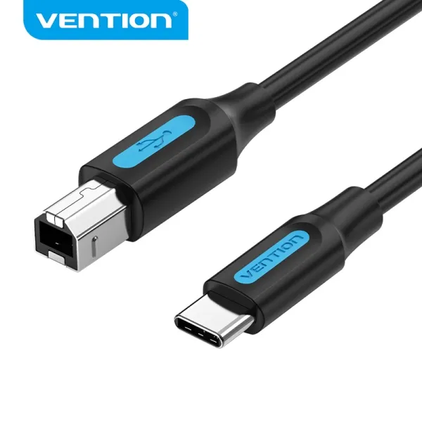 Cavo per stampante Vention CQUBG USB 2.0 tipo C a B - Trasferimento 480 Mbps - 2A - Nero - immagine 1