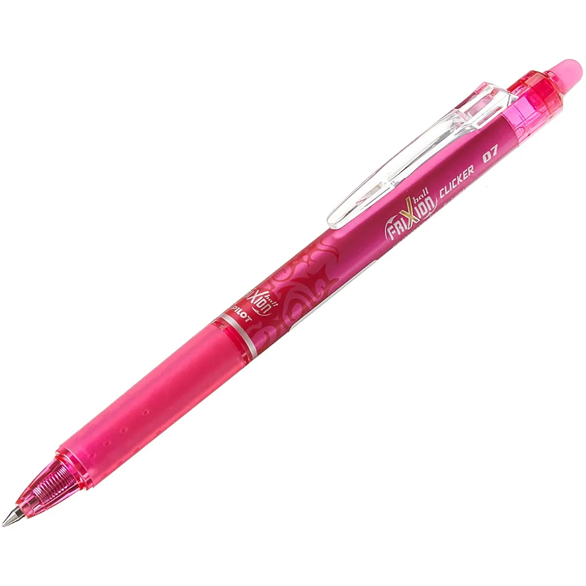 Pilot Frixion Clicker Penna gel cancellabile retrattile - Penna a sfera rotonda da 07 mm - Linea da 04 mm - Impugnatura ergonomica - Colore rosa - immagine 1