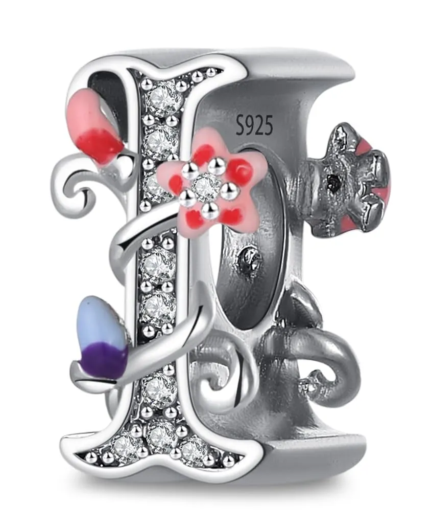 XWN Lettera Bead Charm Ciondolo Alfabeto Argento Sterling 925 con Cubic Zirconia Pendenti per Pandora Braccialetti, Compatibile con Braccialetti e Collane europei - immagine 1