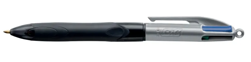 BIC 4 Colours Grip Pro Nero Blu Verde Rosso Penna a sfera retrattile a clip Medio 12 pz - immagine 1