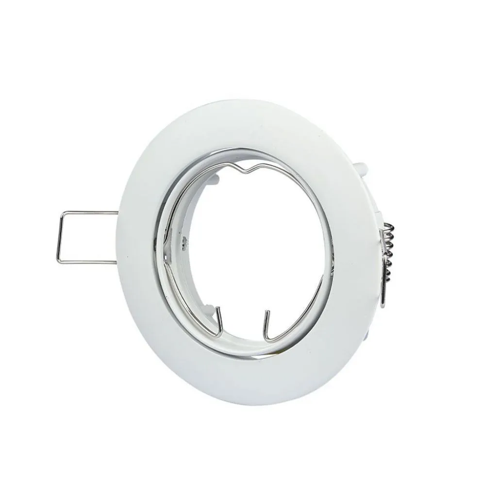 V-TAC Portafaretto LED da Incasso Rotondo GU10 e GU5.3 (MR16) Colore Bianco Orientabile - immagine 1