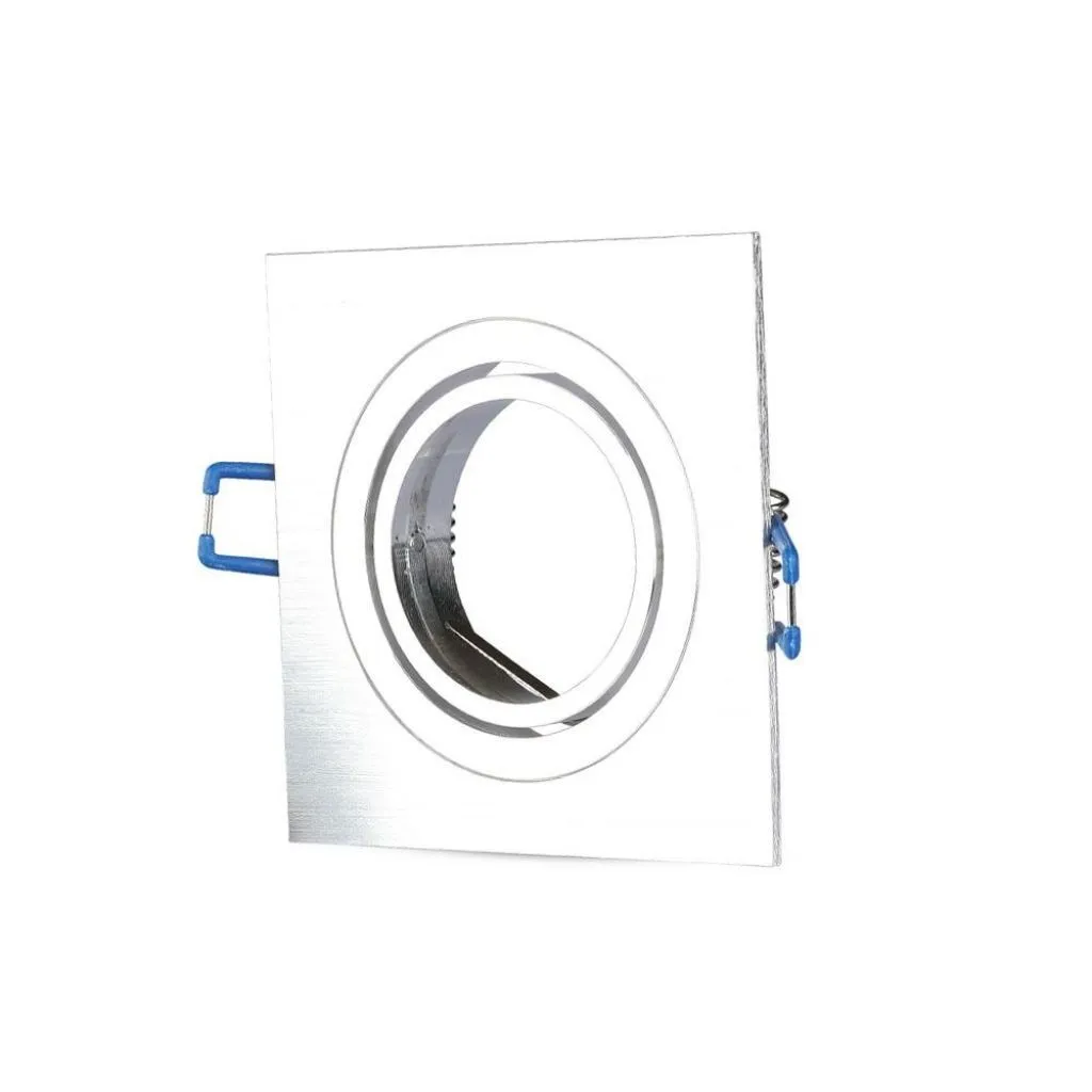 V-TAC Portafaretto LED da Incasso Quadrato GU10 e GU5.3 (MR16) in Alluminio Spazzolato Orientabile - immagine 1
