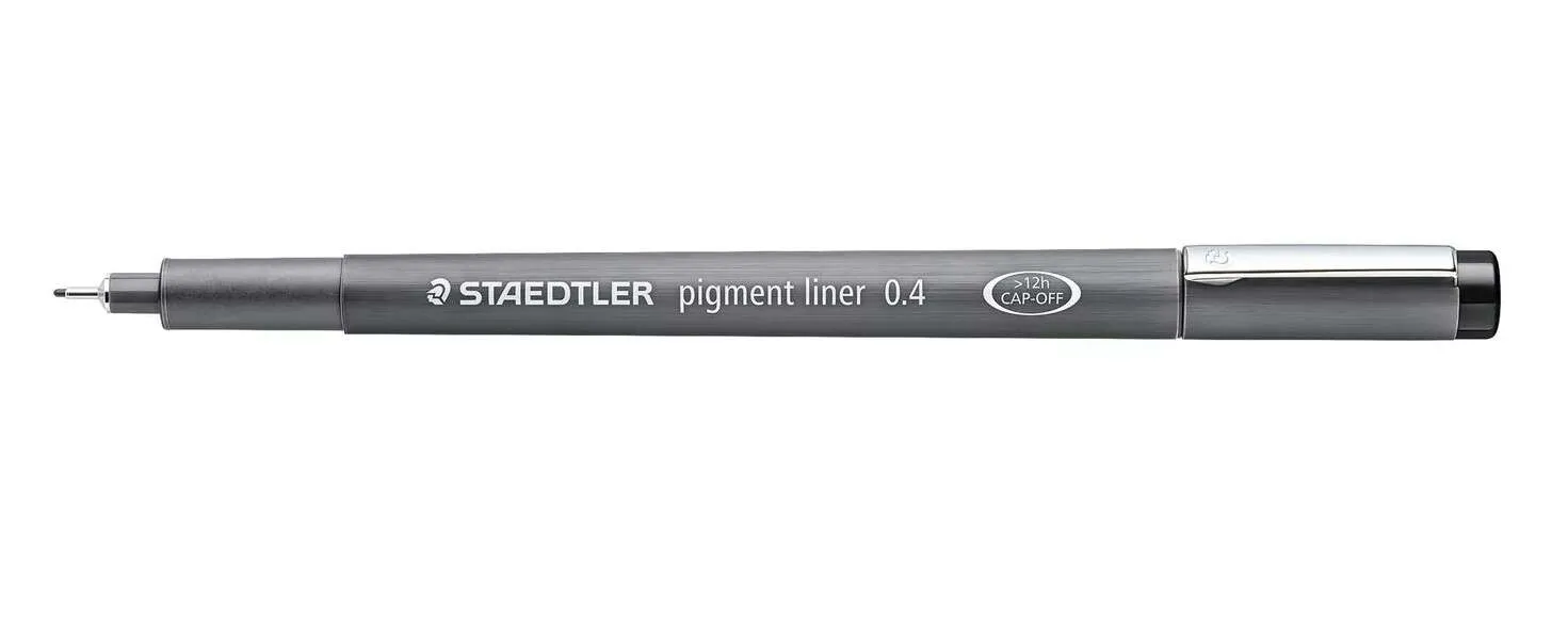 Penna fineliner Staedtler Pigment Liner 308 - Larghezza tratto 04 mm - Asciugatura rapida - Nero - immagine 1