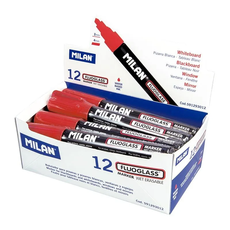 Milan 591293012 evidenziatore 12 pz Punta smussata Rosso - immagine 1