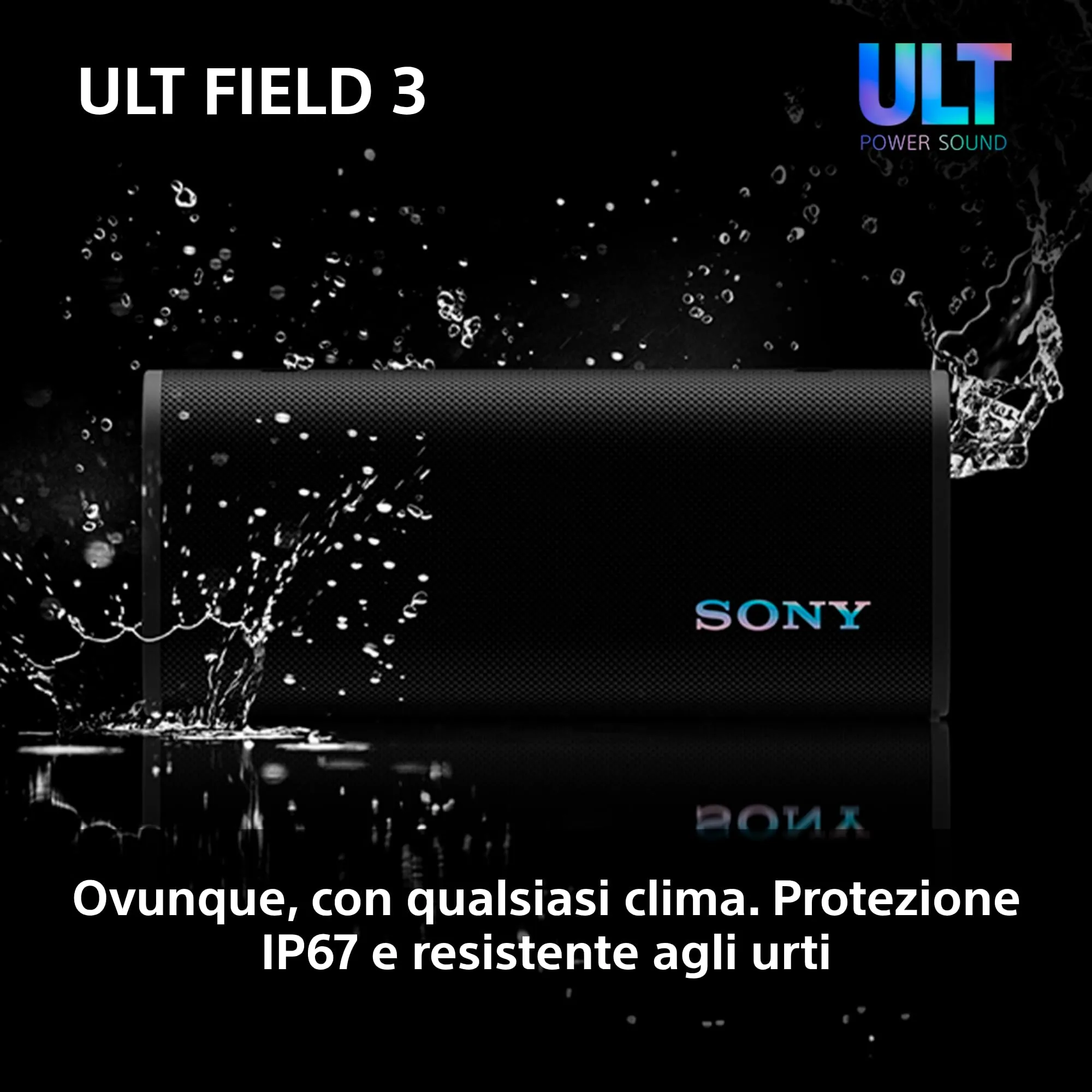 Sony ULT FIELD 3 - Speaker Bluetooth portatile con ULT POWER SOUND, batteria 24 ore, IP67, impermeabile, antipolvere, antiurto, tracolla staccabile, compatto - Blanco Marfil, Foresta Grigia - immagine 7