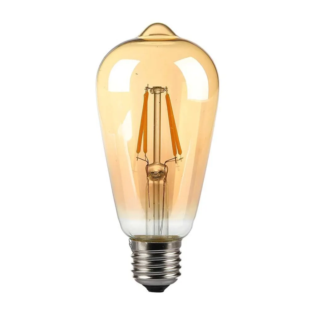 V-TAC Lampadina LED E27 8W ST64 Filamento Ambrato 2200K - immagine 1