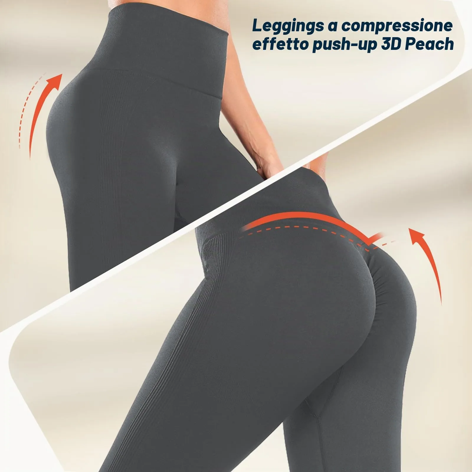 Ulknyss Leggins Sportivi Donna Push Up Leggings Palestra Vita Alta Pantaloni Fitness Yoga Anticellulite - immagine 7
